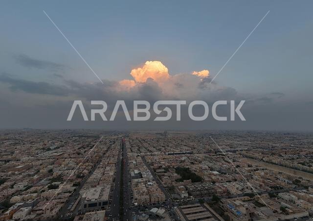 لقطة جوية بطائرة بدون طيار. المملكة العربية السعودية. الرياض. 