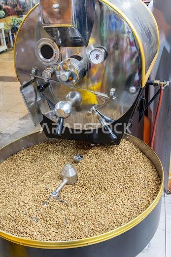 Middle East, Saudi Arabia, Tabuk Province, Tayma. Dried coffee beans at a market.