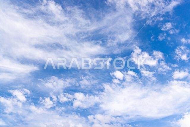 Middle East, Saudi Arabia, Medina, Al-Ula. Blue sky and high clouds.