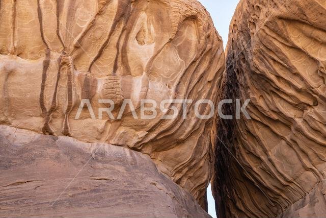 Middle East, Saudi Arabia, Medina, Al-Ula, Hegra. Desert rock formations at the Hegra archaeological area. Middle East, Saudi Arabia, Medina, Al-Ula, Hegra. Desert rock formations at the Hegra archaeological area.