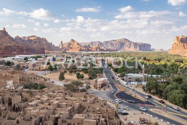 الشرق الأوسط، المملكة العربية السعودية، المدينة المنورة، العلا. آثار قديمة في البلدة القديمة بالعلا.