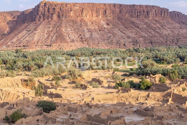 Middle East, Saudi Arabia, Medina, Al-Ula. Ancient ruins in old town Al-Ula.