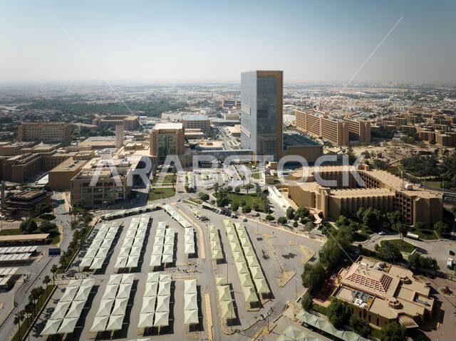 An aerial view of a city Riyadh