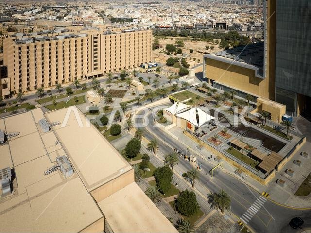 An aerial view of a city Riyadh