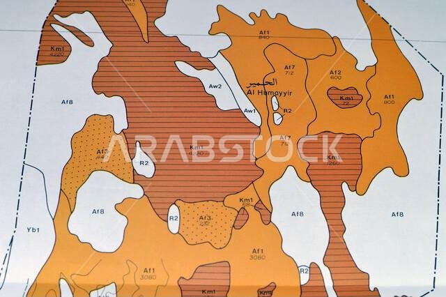 Cairo, Egypt, January 2 2024: Detailed soil survey of Hanidh and Urayirah areas in kingdom of Saudi Arabia, Maps, Topography and geographic locations