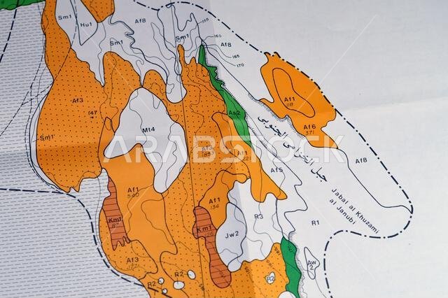 Cairo, Egypt, January 2 2024: Detailed soil survey of Hanidh and Urayirah areas in kingdom of Saudi Arabia, Maps, Topography and geographic locations