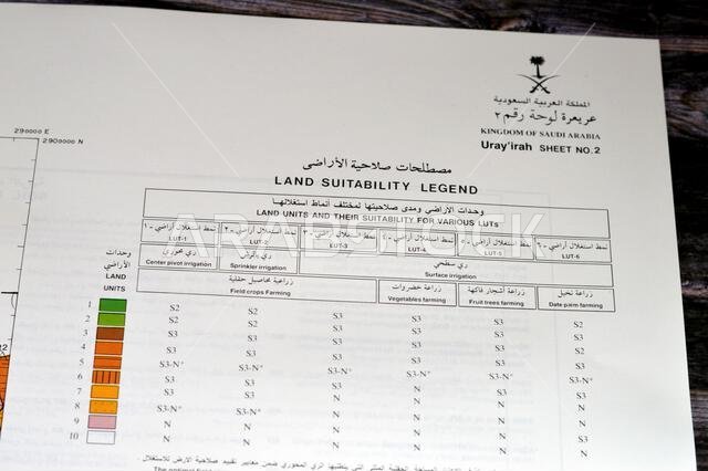 Cairo, Egypt, January 2 2024: Detailed soil survey of Hanidh and Urayirah areas in kingdom of Saudi Arabia, Maps, Topography and geographic locations