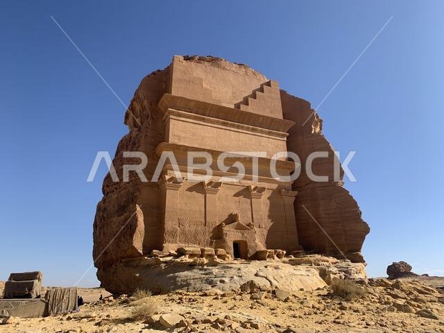 The tombs of Hegra (a.k.a. Mada'in Salih or Al-Hijr) the ancient city of the Nabataean Empire located near Al-Ula, Saudi Arabia The tombs of Hegra (a.k.a. Mada'in Salih or Al-Hijr) the ancient city of the Nabataean Empire located near Al-Ula, Saudi Arabia