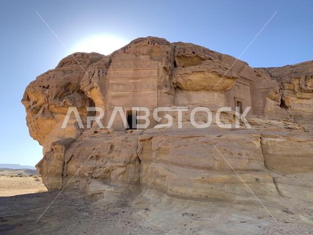 The tombs of Hegra (a.k.a. Mada'in Salih or Al-Hijr) the ancient city of the Nabataean Empire located near Al-Ula, Saudi Arabia