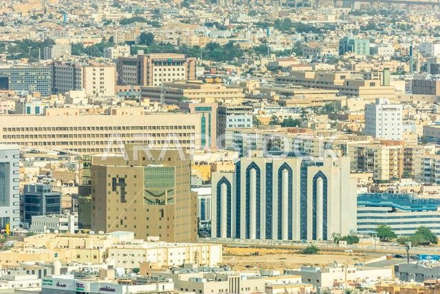 صورة جوية بانورامية لمنطقة سكنية في مدينة الرياض، المملكة العربية السعودية