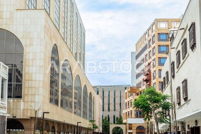 Residential and business buildings of Al-Balad, downtown central district of Jeddah, Saudi Arabia