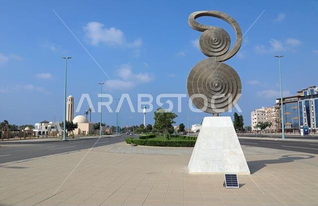 Public artwork at the waterfront on Corniche Road in Jeddah