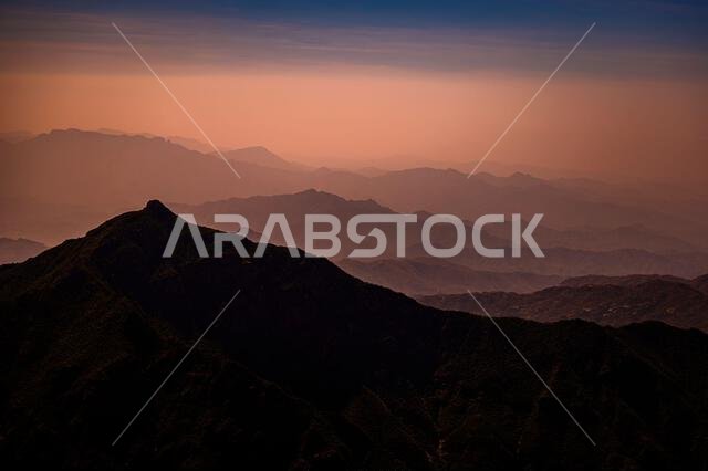Landscape of the Asir Mountains in Saudi Arabia.