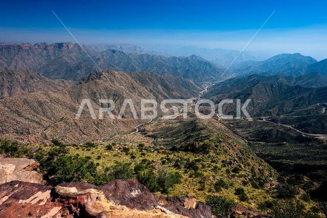 Landscape of the Asir Mountains in Saudi Arabia.