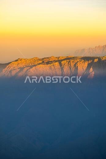 Discover the beauty of Saudi Arabia. Extraordinary landscape of the Asir Mountains, Sarawat mountain range in Billasmar area.
