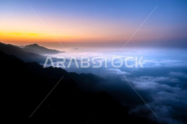 Sunrise from Jabal Aswad (The Black Mountain), Saudi Arabia. Sunrise from Jabal Aswad (The Black Mountain), Saudi Arabia.