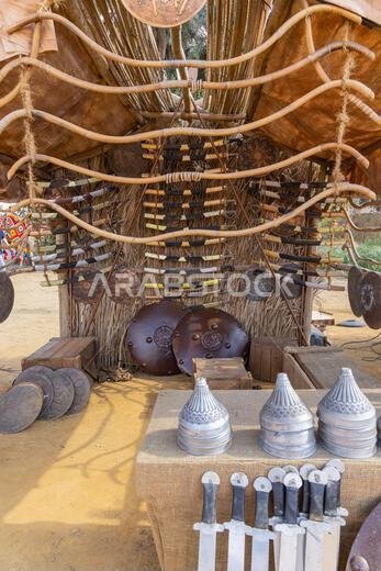 Middle East, Saudi Arabia, Tabuk Province, Tayma. November 15, 2023. Historical park at the ancient oasis town of Tayma. November 15, 2023.