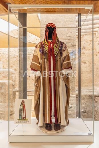 Middle East, Saudi Arabia, Riyadh, Diriyah. November 11, 2023. The robes of Imam Abdullah bin Saud in the At-Turaif museum.