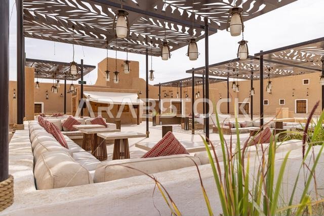 Middle East, Saudi Arabia, Riyadh, Diriyah. November 11, 2023. Visitor's Center at the At-Turaif UNESCO World Heritage Site.
