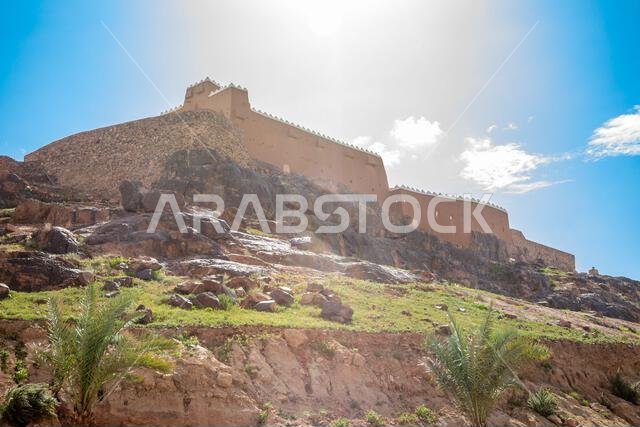 Arabian Aarif fortress standing on the rocky hill, Hail, Saudi Arabia