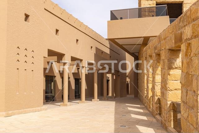 Middle East, Saudi Arabia, Riyadh, Diriyah. November 11, 2023. Visitor's Center at the At-Turaif UNESCO World Heritage Site.