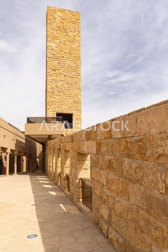 Middle East, Saudi Arabia, Riyadh, Diriyah. November 11, 2023. Visitor's Center at the At-Turaif UNESCO World Heritage Site.