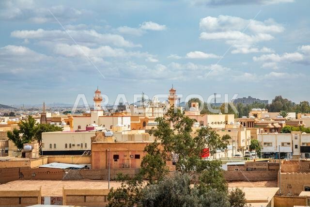 Hail arabian city downtown and surrounding landscape, Hail, Saudi Arabia