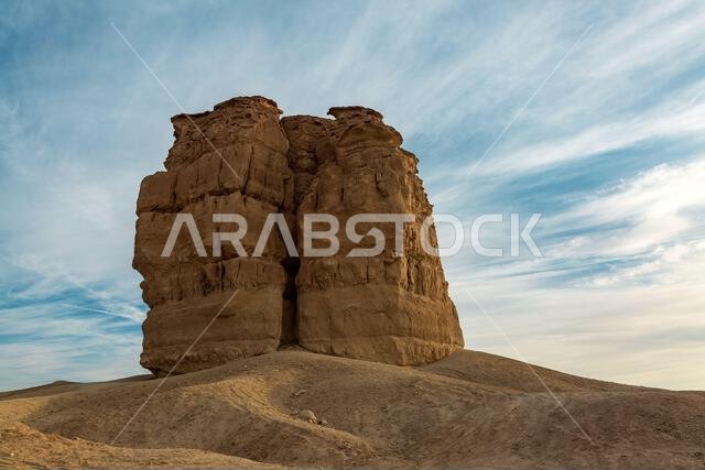 A rock formation in the desert close to Riyadh, Saudi Arabia is known as Devil Thumb or Judah Thumb.