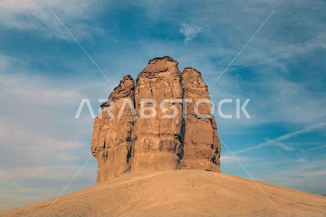 A rock formation in the desert close to Riyadh, Saudi Arabia is known as Devil Thumb or Judah Thumb. A rock formation in the desert close to Riyadh, Saudi Arabia is known as Devil Thumb or Judah Thumb.