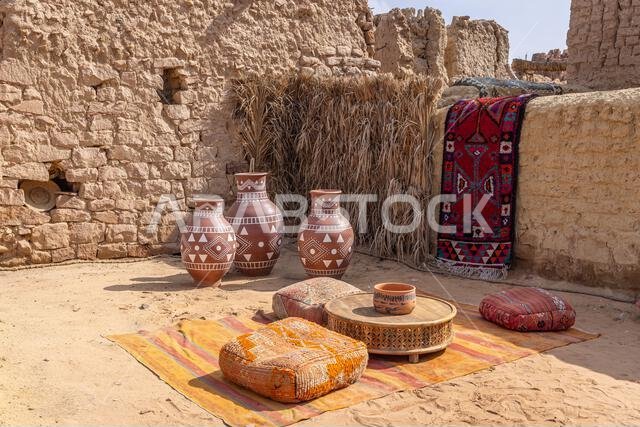 Middle East, Saudi Arabia, Medina, Al-Ula. November 18, 2023. Courtyard in old town Al-Ula. November 18, 2023. Middle East, Saudi Arabia, Medina, Al-Ula. November 18, 2023. Courtyard in old town Al-Ula. November 18, 2023.