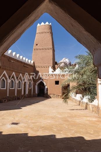 Ushaiger Heritage Village, Riyadh, Saudi Arabia, Middle East. Courtyard in the Ushaiger Heritage Village.