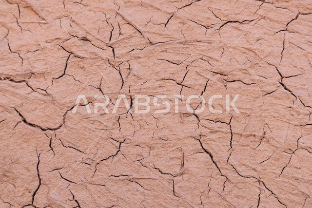 Ushaiger Heritage Village, Riyadh, Saudi Arabia, Middle East. Detail of an old mud brick wall.