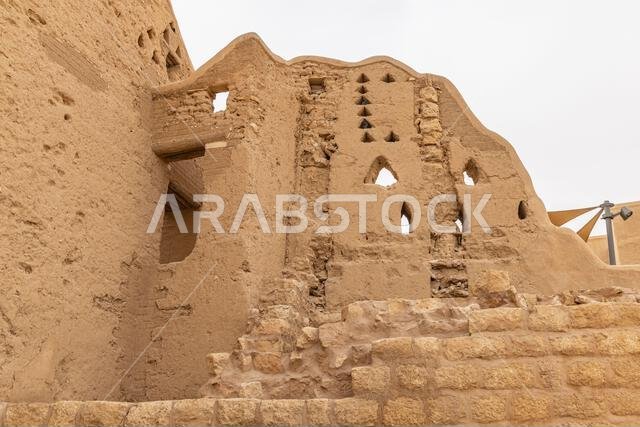 At-Turaif District, Diriyah, Riyadh, Saudi Arabia, Middle East. Ancient mud brick Najdi buildings in the At-Turaif UNESCO World Heritage Site.