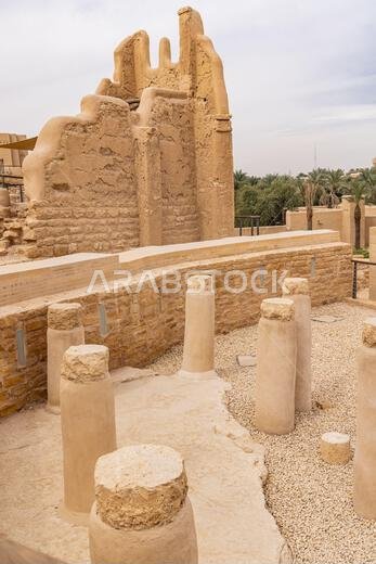 Diriyah, Riyadh, Saudi Arabia, Middle East. Ancient mud brick Najdi buildings in the At-Turaif UNESCO World Heritage Site.