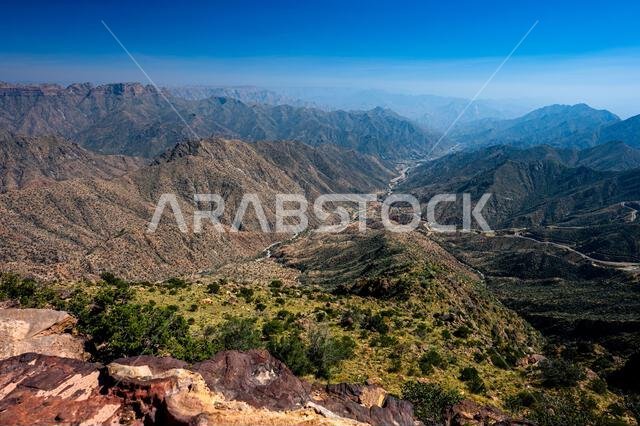 Landscape of the Asir Mountains in Saudi Arabia.