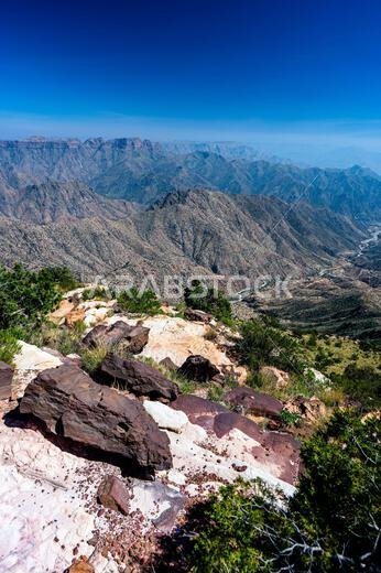 Landscape of the Asir Mountains in Saudi Arabia.