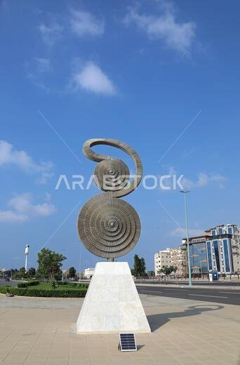 Public artwork at the waterfront on Corniche Road in Jeddah
