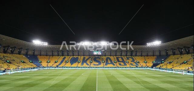 Wide-angle view of the King Saud University Stadium prior the Al-Nassr SFC vs Al-Ahli Saudi FC Match Day 7 of the SAFF Roshn Saudi Pro League 2023-24 on September 14, 2023 in Riyadh, Saudi Arabia. Photo by Stringer / Power Sport Images