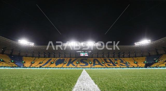 Wide-angle view of the King Saud University Stadium prior the Al-Nassr SFC vs Al-Ahli Saudi FC Match Day 7 of the SAFF Roshn Saudi Pro League 2023-24 on September 14, 2023 in Riyadh, Saudi Arabia. Photo by Stringer / Power Sport Images