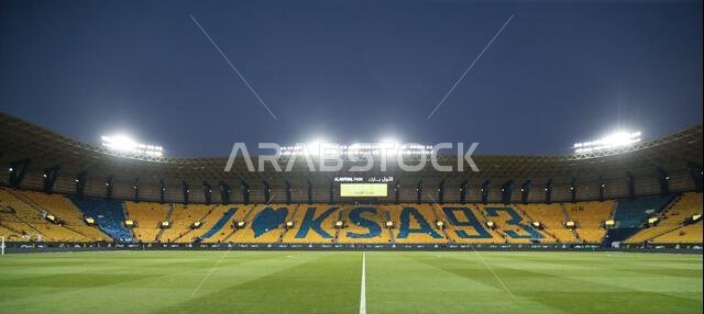 Wide-angle view of the King Saud University Stadium prior the Al-Nassr SFC vs Al-Ahli Saudi FC Match Day 7 of the SAFF Roshn Saudi Pro League 2023-24 on September 14, 2023 in Riyadh, Saudi Arabia. Photo by Stringer / Power Sport Images