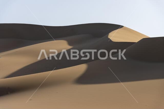 Sand dunes in the desert. Isolated