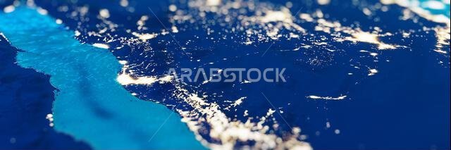 Red Sea tilt shift panorama. Elements of this image furnished by NASA. 3d rendering