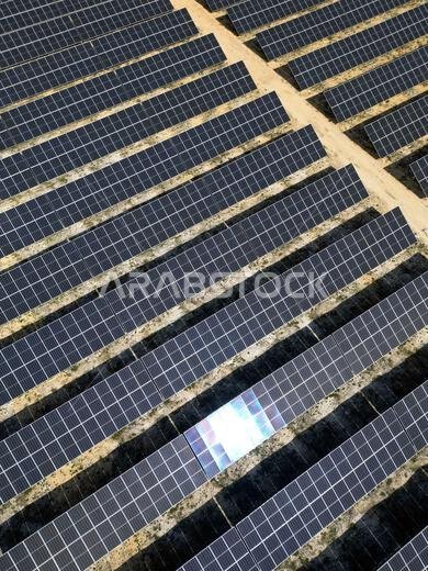 Solar panels on a photovoltaic power station