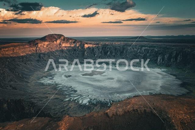 Aerial View of Al Wahba Crater in Saudi Arabia