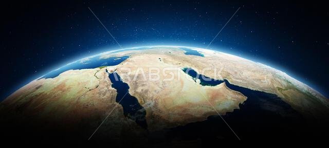 Middle East - planet Earth. Elements of this image furnished by NASA. 3d rendering