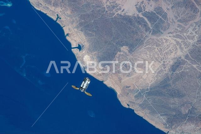 Northrop Grumman's Cygnus cargo spacecraft is pictured from the International Space Station as it approaches while orbiting 261 miles above the Red Sea coast in Saudi Arabia on August 4, 2023.