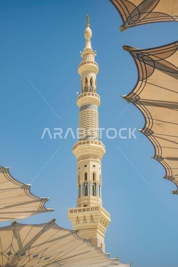 The Al Haram or Al-Masjid an-Nabawi mosque in Medina Saudi Arabia