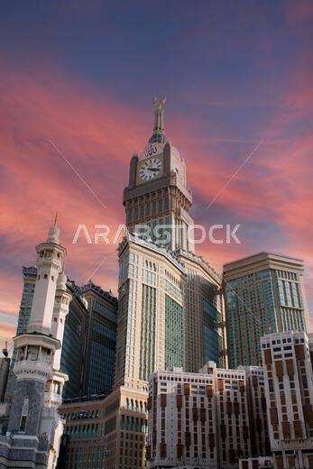 Royal Clock Tower Makkah in Makkah, Saudi Arabia. amazing sky.
