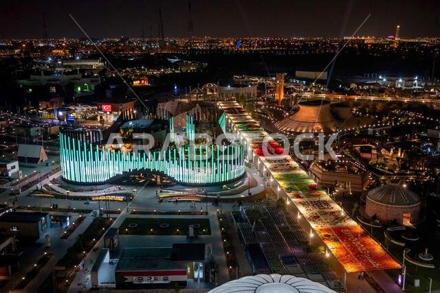 Doha, Qatar - November 11, 2023: The international horticultural expo 2023 held in Doha Qatar, Aerial view of Saudi Arabia Pavilion Doha Expo Bidda Pa