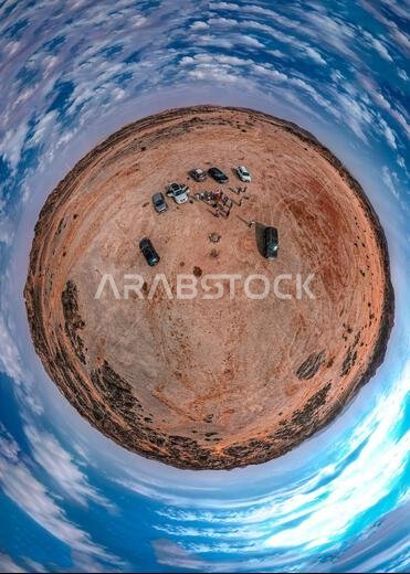 Sphere aerial photo of camping site at Moon Mountain